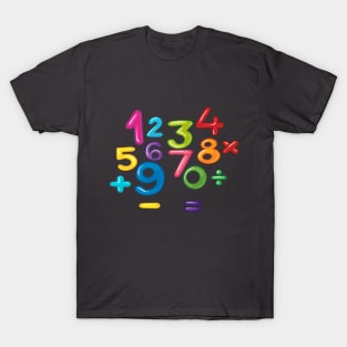 Number day kids costume Numbers Math day calculator funny T-Shirt